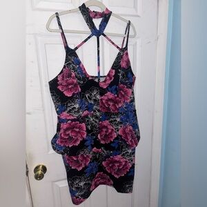 Charlotte Russe Pink and Blue Floral Dress